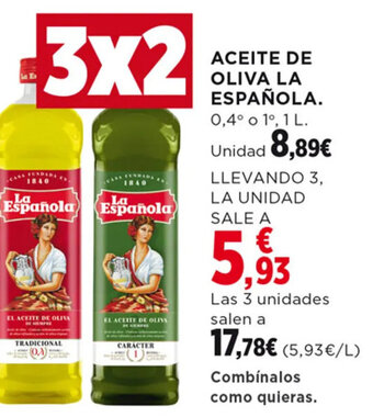 Hipercor ACEITE DE OLIVA LA ESPAÑOLA oferta