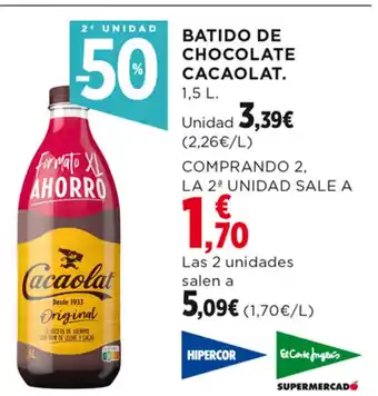 Hipercor BATIDO DE CHOCOLATE CACAOLAT. oferta