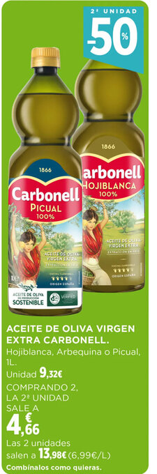 Hipercor ACEITE DE OLIVA VIRGEN EXTRA CARBONELL. oferta