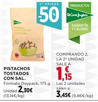 Hipercor PISTACHOS TOSTADOS CON SAL. oferta