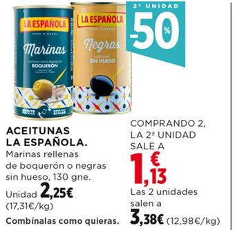 Hipercor ACEITUNAS LA ESPAÑOLA. oferta