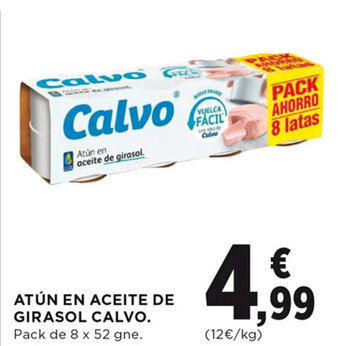 Hipercor ATÚN EN ACEITE DE GIRASOL CALVO. oferta