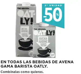 Hipercor EN TODAS LAS BEBIDAS DE AVENA GAMA BARISTA OATLY. oferta