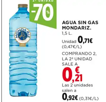 Hipercor AGUA SIN GAS MONDARIZ. oferta