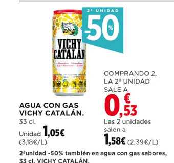Hipercor AGUA CON GAS VICHY CATALÁN. oferta