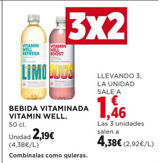 Hipercor BEBIDA VITAMINADA VITAMIN WELL. oferta