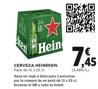 Hipercor CERVEZA HEINEKEN. Pack de 12 x 25 cl. oferta
