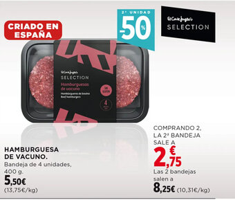 Hipercor HAMBURGUESA DE VACUNO. oferta