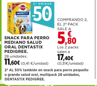 Hipercor SNACK PARA PERRO MEDIANO SALUD ORAL DENTASTIX PEDIGREE. oferta