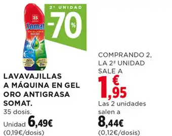 Hipercor LAVAVAJILLAS A MÁQUINA EN GEL ORO ANTIGRASA SOMAT. oferta