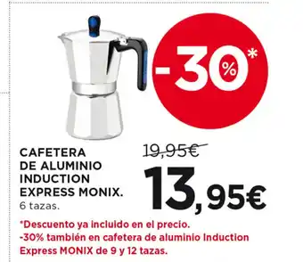 Hipercor CAFETERA DE ALUMINIO INDUCTION EXPRESS MONIX. oferta