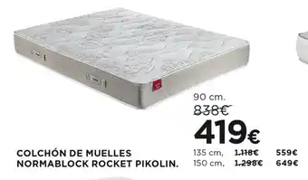 Hipercor COLCHÓN DE MUELLES NORMABLOCK ROCKET PIKOLIN. oferta