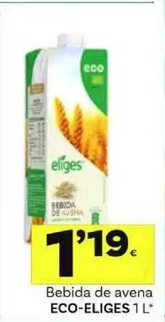 Supermercados Dani Eco-eliges Bebida De Avena 1l oferta