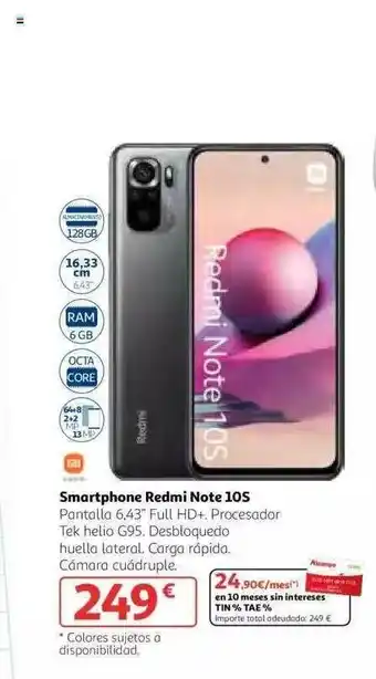 Alcampo Smartphone Redmi Note 10s oferta
