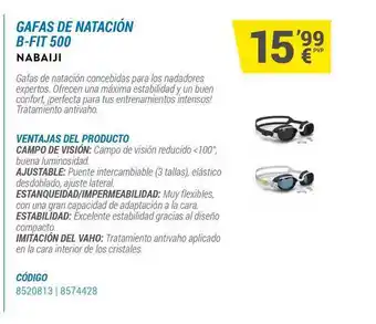 Decathlon Gafas De Natación B-fit 500 Nabaiji oferta