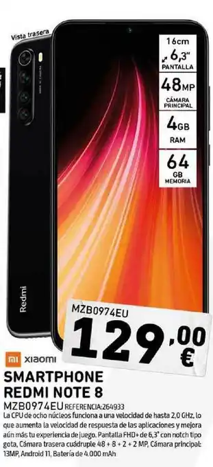 Tiendas Electrón Xiaomi Smartphone Redmi Note 8 MZB0974EU oferta