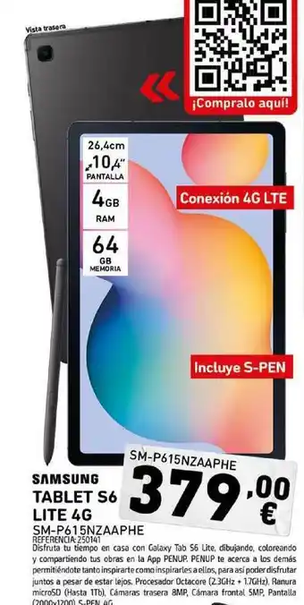 Tiendas Electrón Samsung Tablet S6 Lite 4G SM-P615NZAAPHE oferta