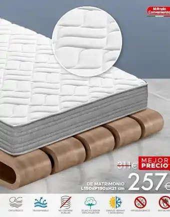 Mondo Convenienza Ortopedico 1.80 wwwwww transable no contiene de matrimonio l150xp190xh21 cm teado exterior 100% poliester mendo conven oferta