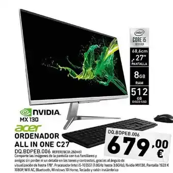 Tiendas Electrón Acer Ordenador All In One C27 DQ.BDPEB.006 oferta