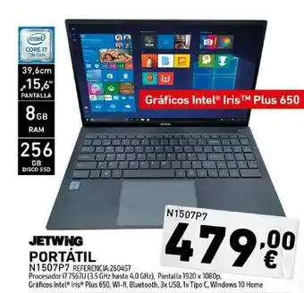 Tiendas Electrón Jetwing Portátil N1507P7 oferta