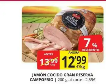 Supermercados MAS Jamon Cocido Gran Reserva oferta