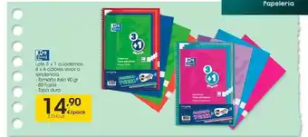 Eroski Lote 3 + 1 Cuadernos 4 X 4 Colors Vivos O Tendencia oferta