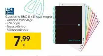 Eroski Cuaderjo B&c 5x5x Tapa Negra Oxford oferta