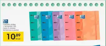Eroski Carpeta Anillas + Recambio 100 Hojas 5 Colores Tendencia O Pastel Oxford oferta