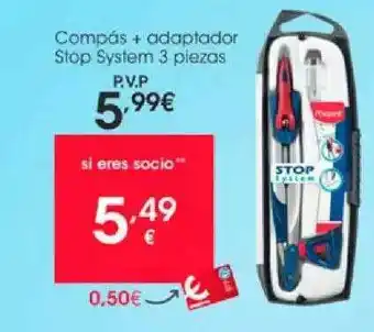 Eroski Compás + Adaptador Stop System 3 Piezas oferta