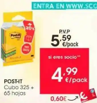 Eroski Post-it Cubo 325 + 65 Hojas oferta