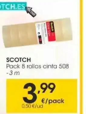 Eroski Scotch Pack 8 Rollos Cinta 508 oferta
