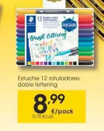 Eroski Estuche 12 Rotuladores Doble Lettering oferta