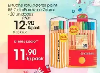 Eroski Estuche Rotuladores Point 88 Colorparade O Zebrui oferta