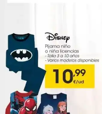 Eroski Disney Pijama Niño O Niña Licencias oferta