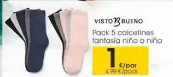 Eroski Visto Bueno Pack 5 Calcetines Fantasía Niño O Niña oferta