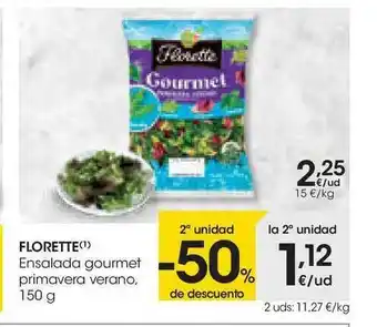 Eroski 2a Unidad -50% De Descuento Florette Ensalada Gourmet Primavera Verano oferta