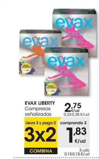 Eroski Evax Lib Erty Compresas Señalizadas oferta