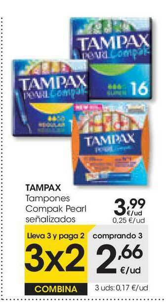 Eroski Tampax Tampones Compak Pearl Señalizados oferta