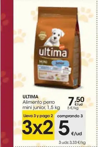 Eroski Ultima Alimento Perro Mini Junior 1,5kg oferta