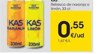 Eroski Kas Refresco De Naranja O Limón 33cl oferta