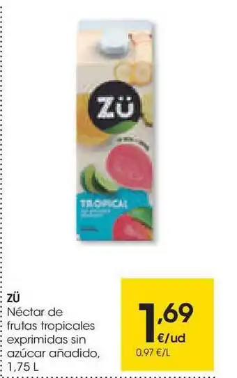 Eroski Zü Néctar De Frutas Tropicales Exprimidas Sin Azúcar Anadido 1.75L oferta