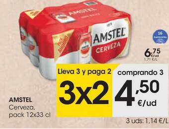 Eroski Amstel Cerveza 12x33cl oferta