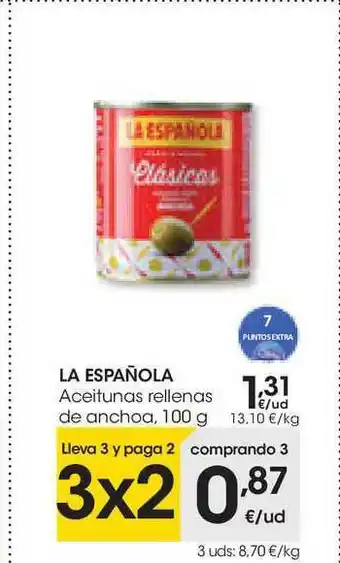 Eroski La Española Aceitunas Rellenas De Anchoa 100g oferta