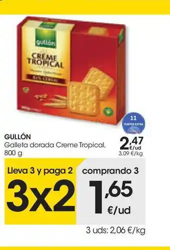 Eroski Gullón Galleta Dorada Creme Tropical 800g oferta