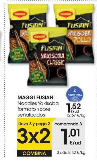 Eroski Maggi Fusian Noddles Yakisoba Formato Sobre Señalizados oferta