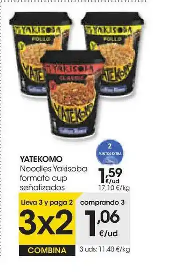 Eroski Yatekomo Noodles Yakisoba Formato Cup Señalizados oferta