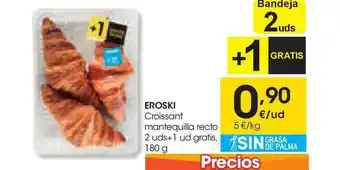 Eroski Eroski Croissant Mantequilla Recto 180g oferta