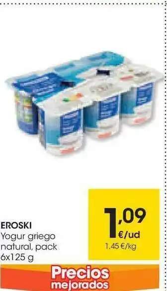 Eroski Eroski Yogur Griego Natural 6 x 125g oferta