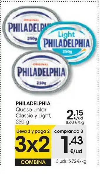 Eroski Philadelphia Queso Untar Classic Y Light 250g oferta