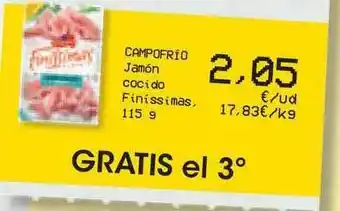 Eroski Campofrio Jamón Cocido Finissimas 115g oferta